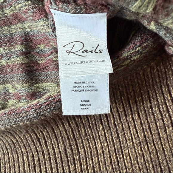 NWT Rails | Men's Carlisle Fair Isle Wool Blend Highland Rust Sweater $168 - Picture 9 of 15